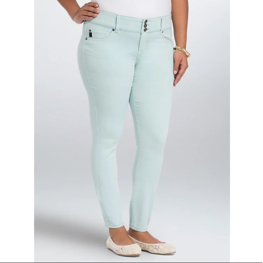 Torrid Mint Wash Jeggings Colored Jeans High Rise 14 Regular